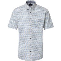 CASAMODA Short Sleeves Casual Shirt Dots Blue Green size XXL
