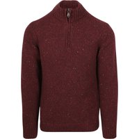 Suitable Half Zip Pullover Donnegal Tweed Eco Wool Burgundy Red size L