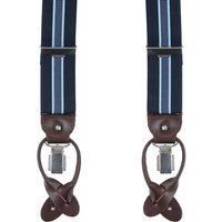 Profuomo Suspenders Navy-Lightblue Dark Blue Blue