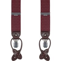Profuomo Suspenders Bordeaux-White Burgundy