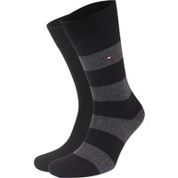 Tommy Hilfiger 2-Pair Socks Stripe Uni Dark Grey Black Grey size 39-42