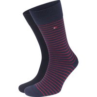 Tommy Hilfiger Socks 2 Pair Dark Stripe Dark Blue Blue size 43-46