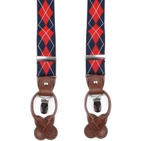Suitable Luxe Suspenders Checks Red