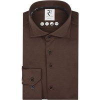 R2 Shirt Knitted Dobby Brown size 44