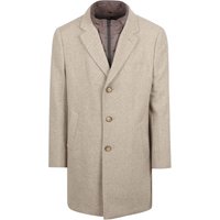 Suitable Coat Wool Twill Sand Off-White Beige size 48