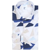 R2 Shirt Geometrical Print Blue size 42