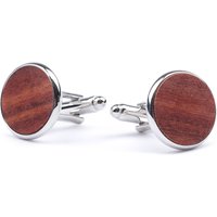 Cufflinks Rose Wood Silver Brown