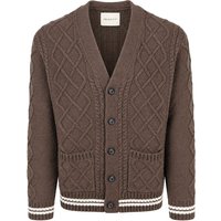 Gant Cardigan Cable Knit Lammwolle Braun - Größe XL