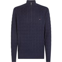 Tommy Hilfiger Half Zip Pullover Cable Navy - Größe XXL