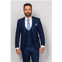 Click to view product details and reviews for Marc Darcy Edinson Navy Blue Sky Check Mens Slim Fit Suit Jacket.