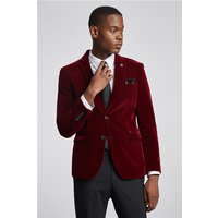 Marc Darcy Slim Fit Hudson Wine Velvet Men's Suit Jacket