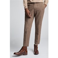 Farah Slim Fit Toffee Flannel Men's Suit Trousers, Brown