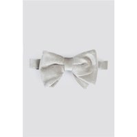 Suit Direct Limehaus Silver Velvet Bow Tie Silver