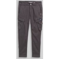 TOM TAILOR Herren Tapered Cargo Hose mit Stretch, schwarz, Uni, Gr. 30/34