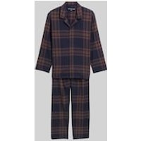 TOM TAILOR Herren Pyjama-Set mit Karomuster, braun, Kariert, Gr. 50