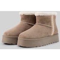 TOM TAILOR Damen Schneestiefeletten mit Stickerei, grün, Uni, Gr. 38