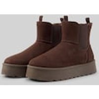 TOM TAILOR Damen Schneestiefeletten mit Plateau-Sohle, braun, Uni, Gr. 40