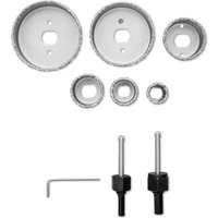 Hole saw set made of carbide (hard metal)