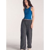 Boucle Wide Jogger Pants (Charcoal)