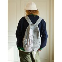 Half String Nylon Backpack Grey