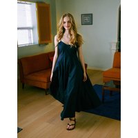 Silky Cotton Sleeveless dress (Navy)