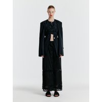 YOANNA Button-front Lace-trim Skirt