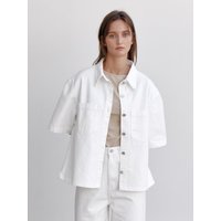 Non Fade Denim Curve Jacket, White