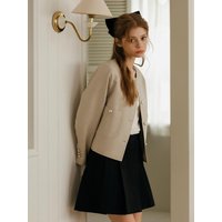 Basic Round Jacket (Khaki Beige)