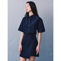 Signature CutOut Shirts Mini Dress Navy (KE4371M0