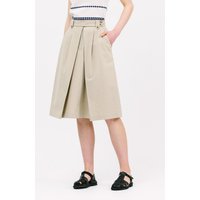One pleats midi skirt khaki beige