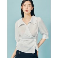 Collar Accentuated Wrap Blouse GP4A0BL301