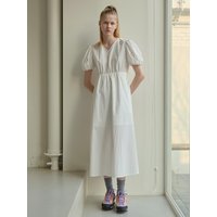 Bella Puff Sleeve Long Dress (WHITE)