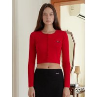 Label Uneck Cropped Cardigan (5 colors)