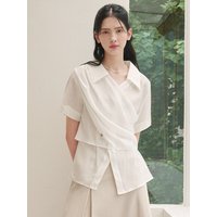 Florescence Flat Collar Wrap Blouse