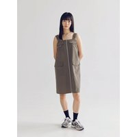 SUSPENDER MIDI DRESS _ KHAKI