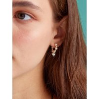 925 Silver heart and pearl hoop earring
