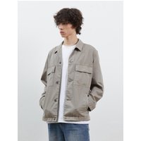 DENIM PIGMENT LOOSE SAFARI JACKET BEIGE