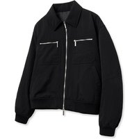 Black Oversized Fit Cropped Flight Jumper