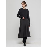Wool knitwear coloring dress _ Charcoal