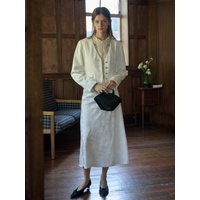 SR_Jacquard satin white skirt