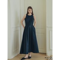 Jacquard Halter Neck Dress Navy