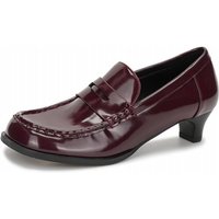Wide Penny Loafer Heel Burgundy 4 cm