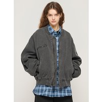 Pigment washed oversized fit Blouson jumper (black)