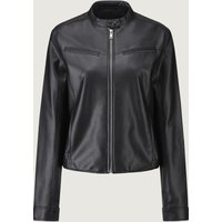 Vegan Leather Short Biker Jacket Black