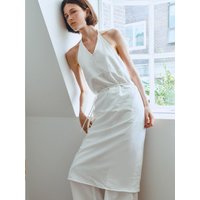 HALTER WRAP DRESS WHITE