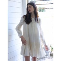 smock shirring mini dress