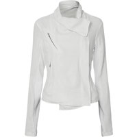 Asymmetrical Biker Jacket (FL - 047_Off White)