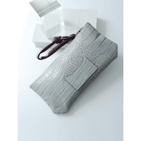 GREY CUTTING CLUTCH BAG