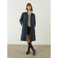 Fur Collar Belted Long Down Jacket (NEP4WHB13_24)