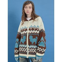 Puppy Cowichan Zip-Up Cardigan beige